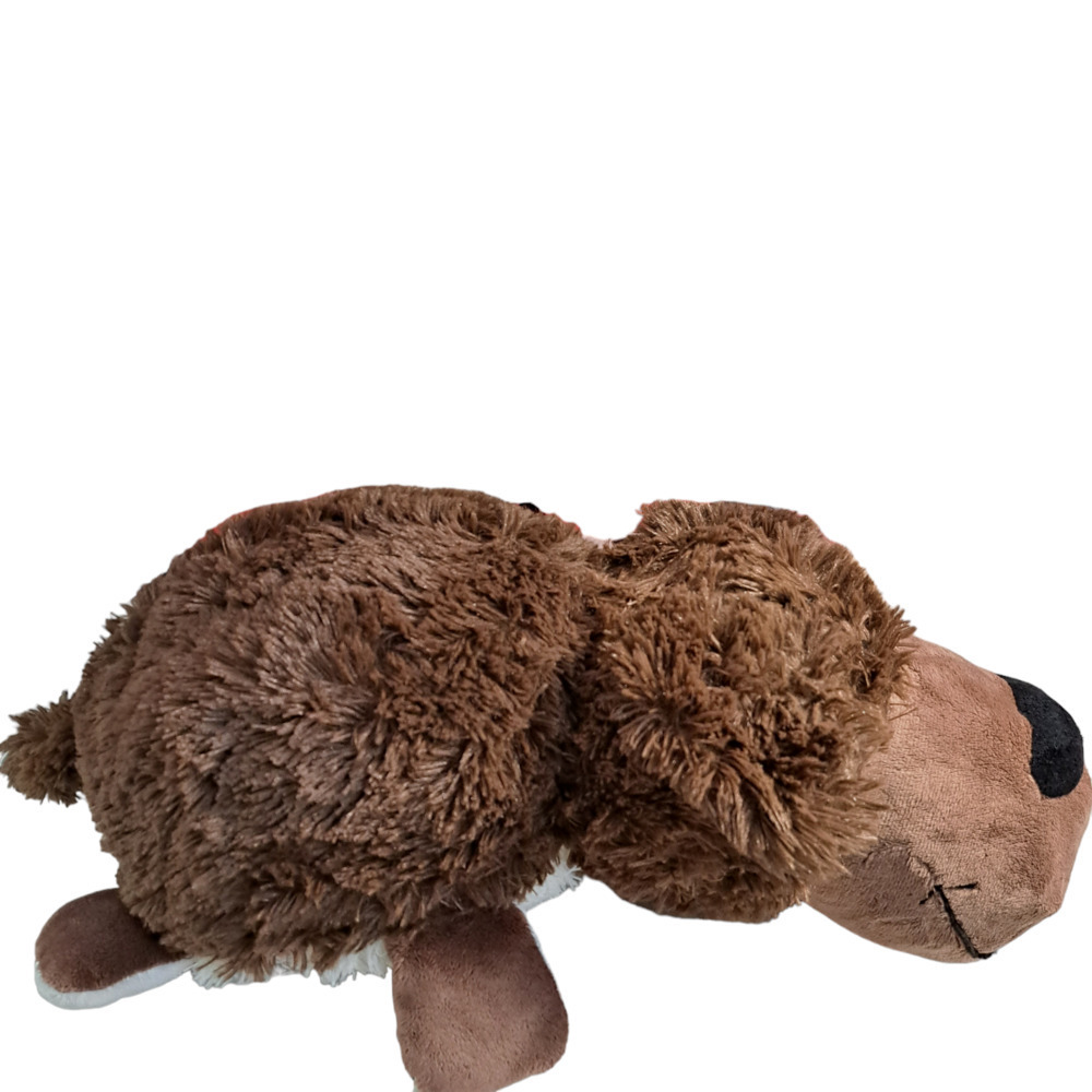 FlipaZoo White Rachel Cat & Brown Bradley Dog Stuffed Plush 2 In 1 Pillow 23"